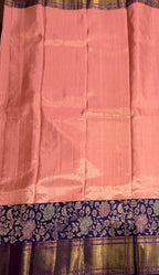 Pastel pink with purple pure tissue Kanjeevaram saree