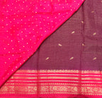 Purple contrast border checks Dola crepe saree