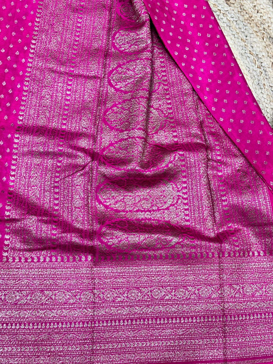 Pink Banarasi crepe chiffon
