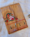Golden tissue paithani blouse piece -1M
