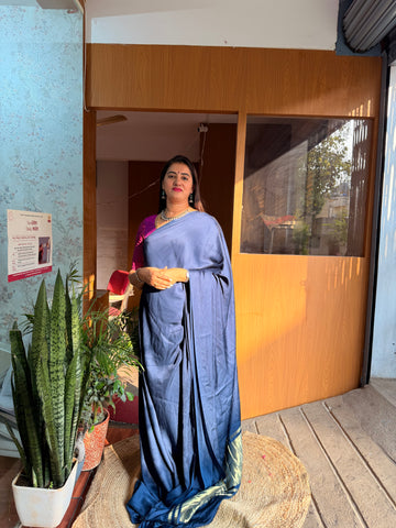 Deep blue pure modal silk