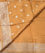 Yellow Kanchi border plain modal silk saree