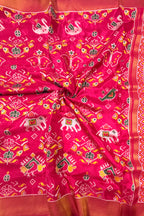Pink small border tusser Paithani saree