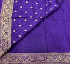 Purple Kanchi border plain modal silk saree