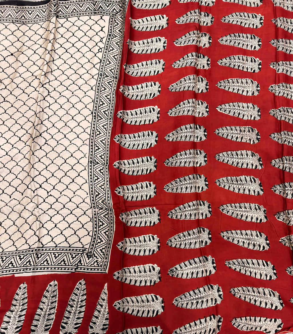Cream  pure Ajrak dola sarees