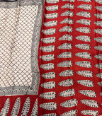 Cream  pure Ajrak dola sarees