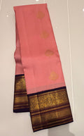 Pastel pink with wine pure  Kanjeevaram saree