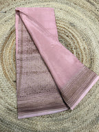 Peach pure Banarasi crepe saree