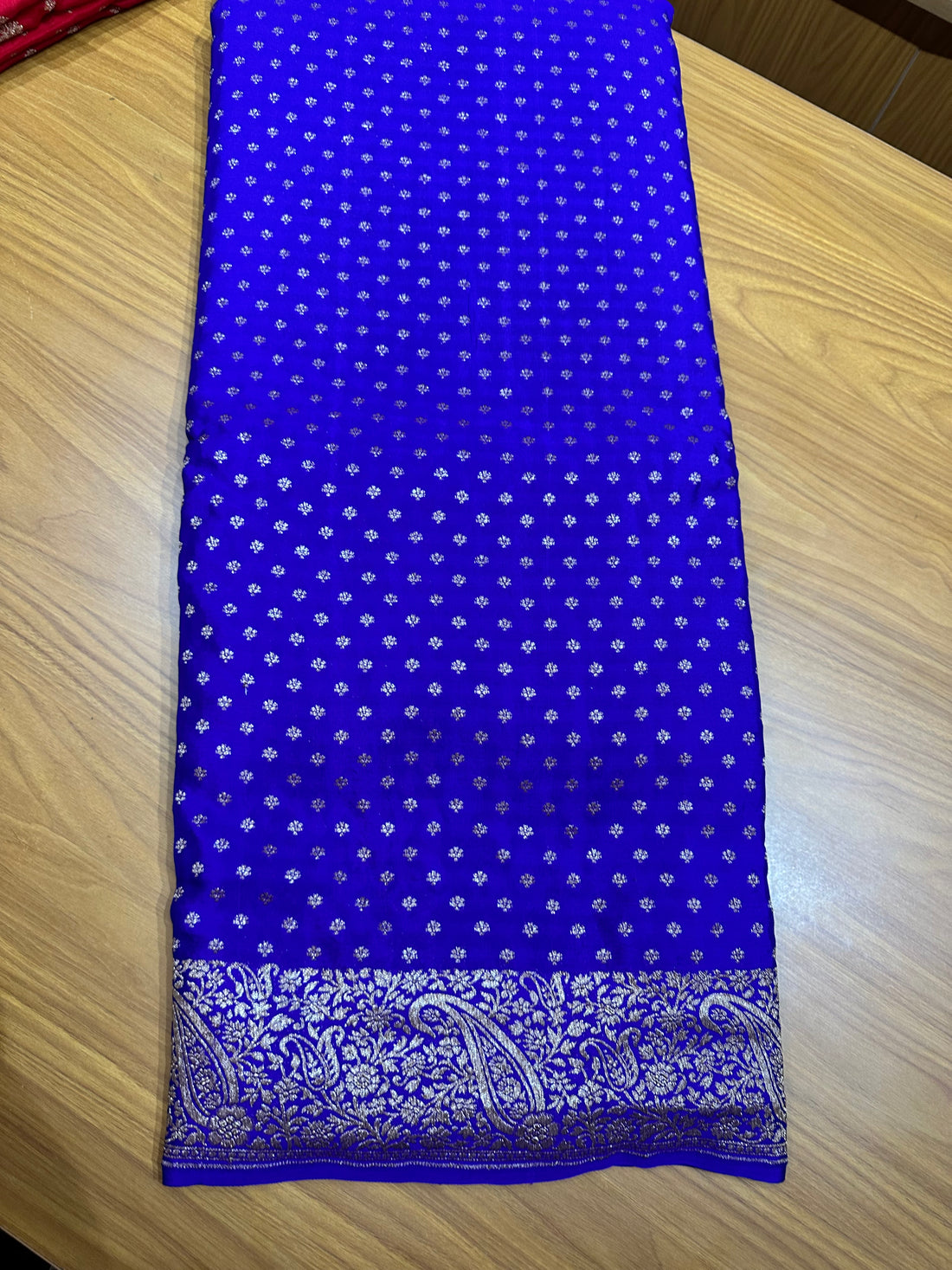 Royal blue pure crepe Banaras silk sarees