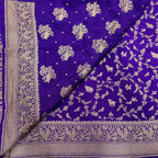 Purple jaal pattern pure benarasi crepe silk saree