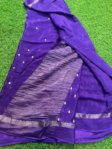 Purple Pure viscose georgette, with satin border.