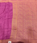 Lavender pure benarasi crepe silk saree