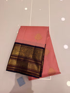 Pastel pink with wine pure  Kanjeevaram saree