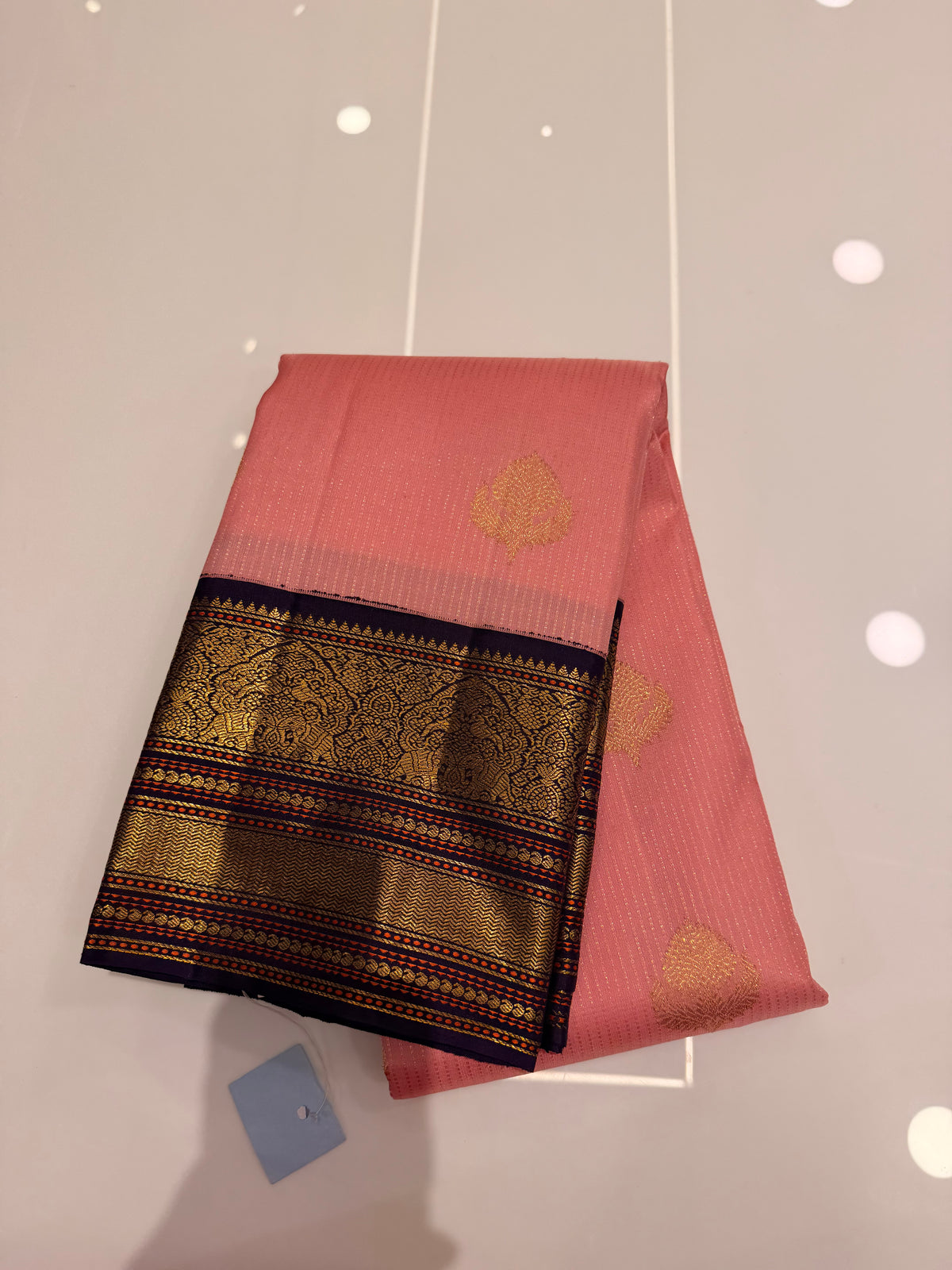Pastel pink with wine pure  Kanjeevaram saree