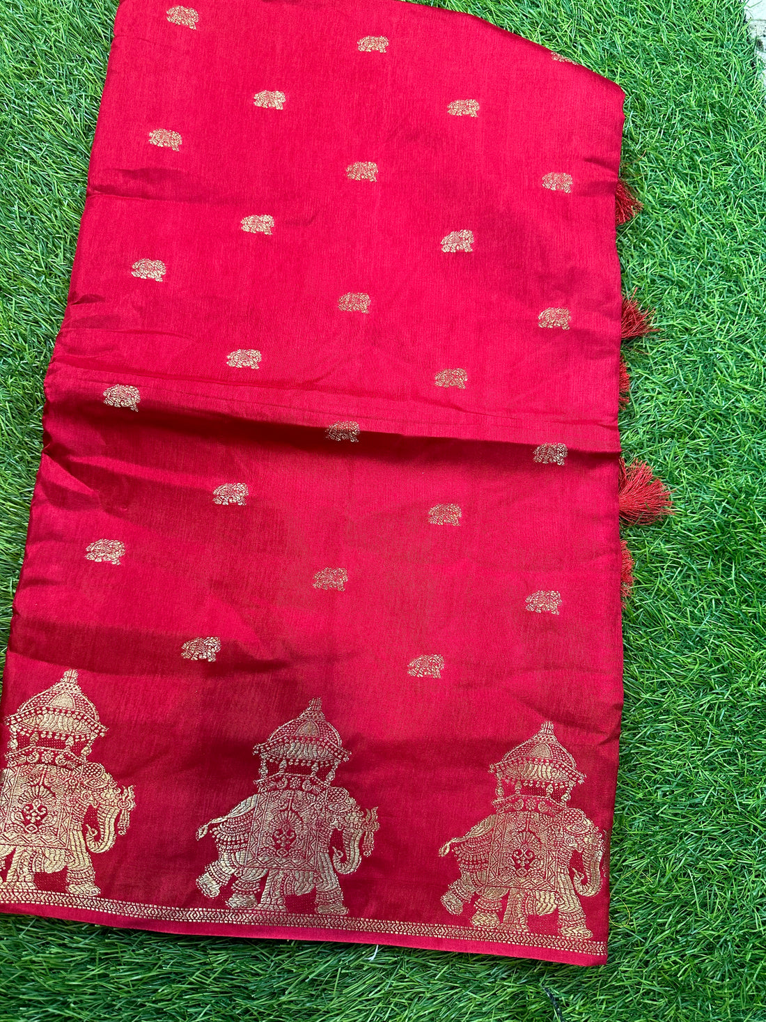 Dola silk in elephant border