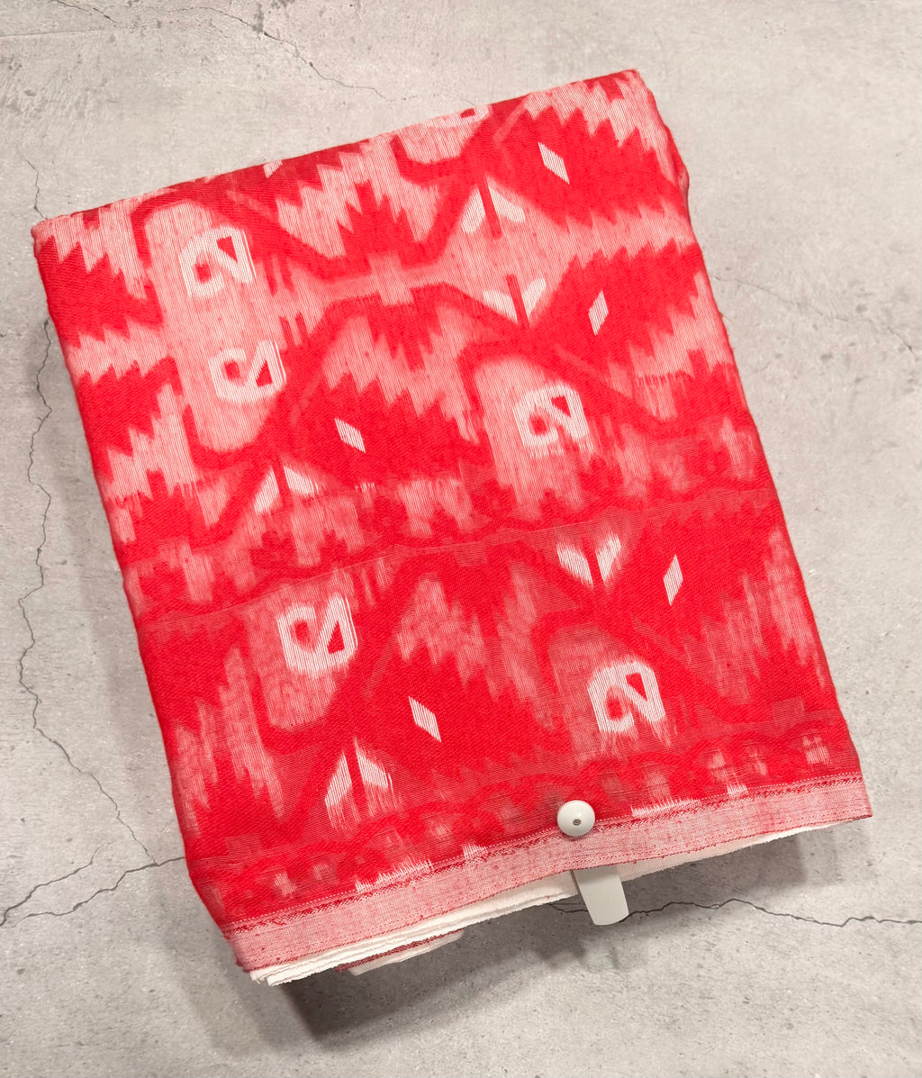 Red soft jamdani cotton saree