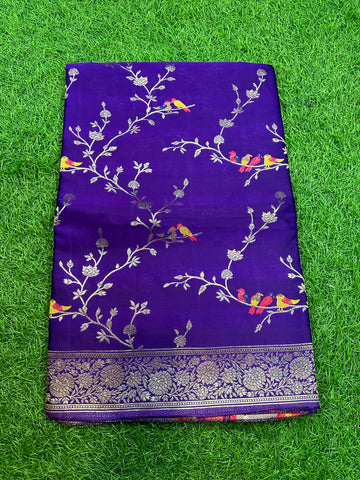 Pure satin silk jaal pattern.