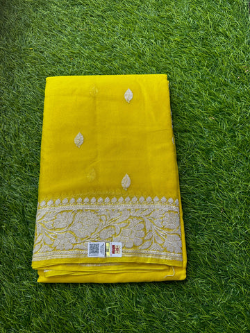 Pure khaddi chiffon,beautiful lemon yellow.