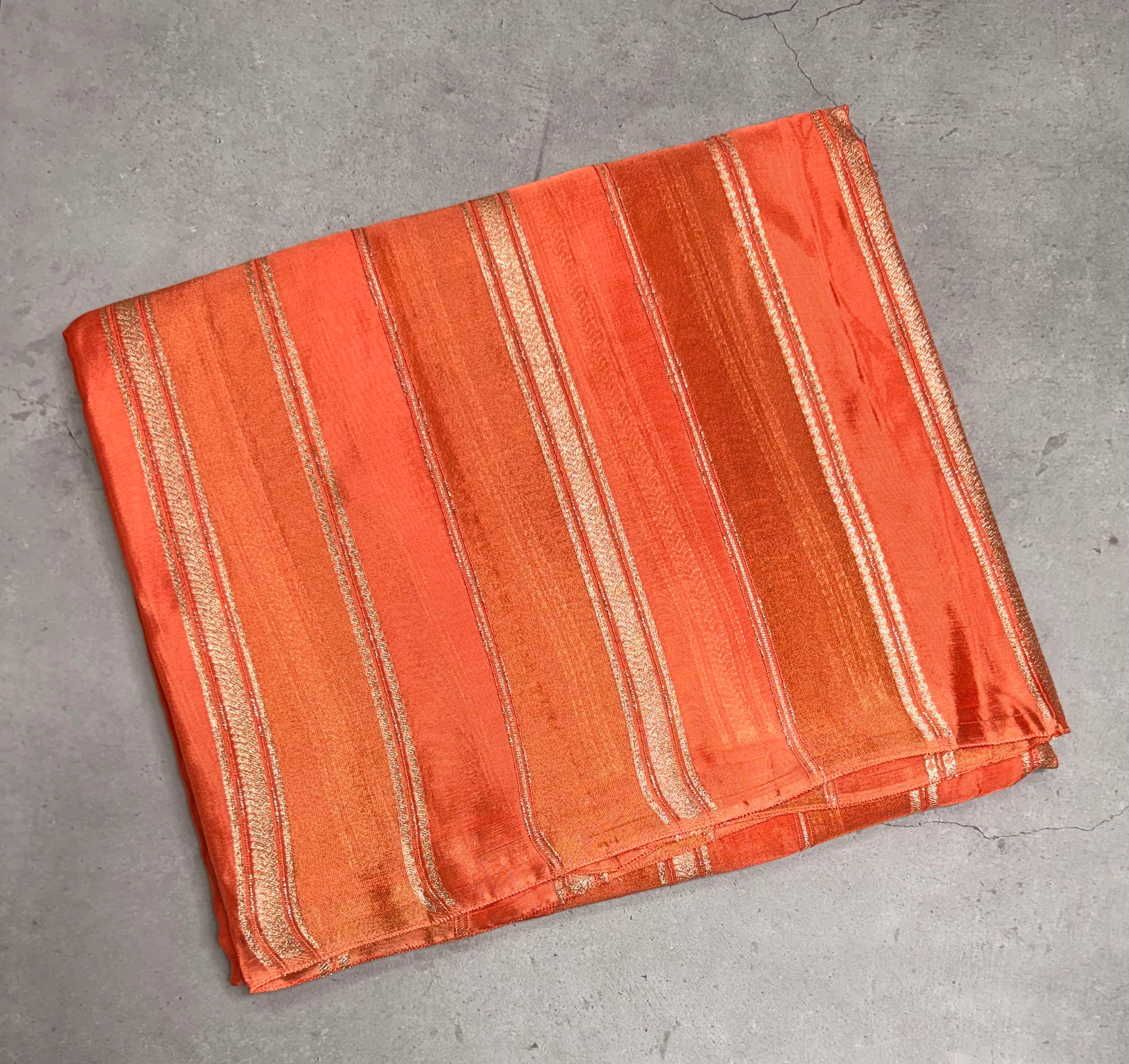 Peach stripes chinnon crepe 107 saree