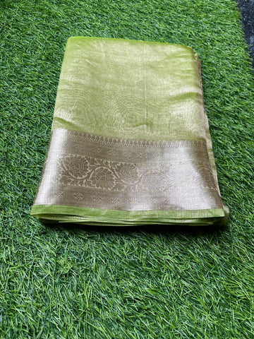 Pure Banarasi tissue silk.