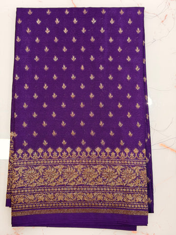 Purple banaras blouse material 1 mtr