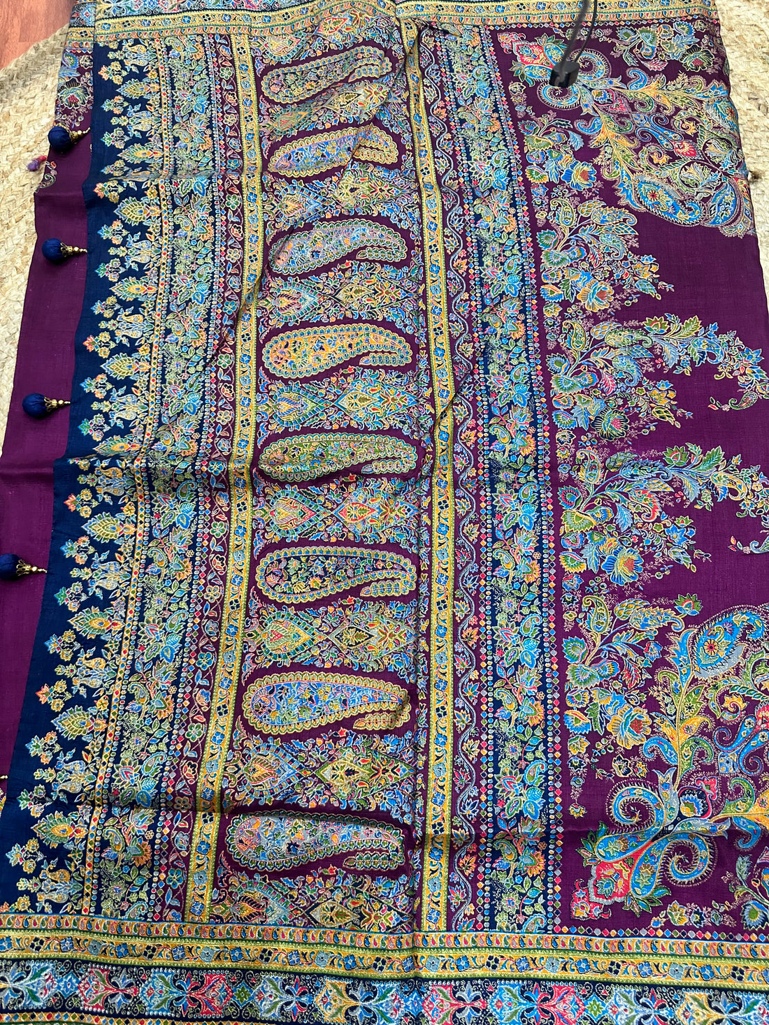 Dark purple pashmina prints