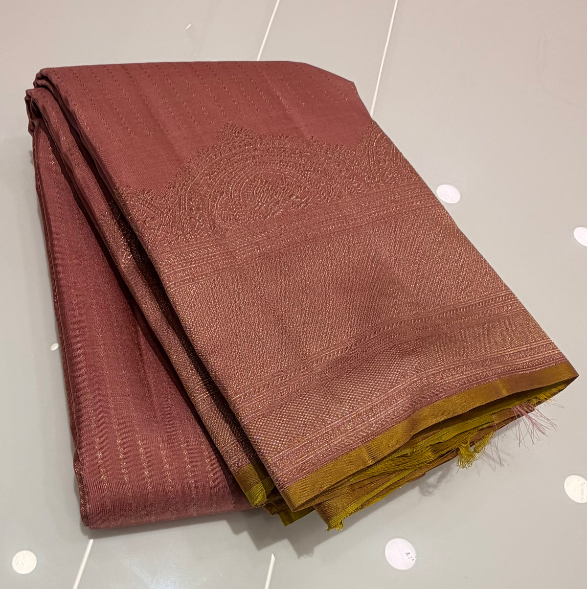 Pastel pink pure Kanjeevaram saree