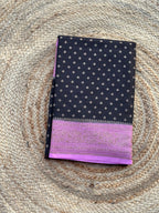Black and lotus pink Banarasi crepe chiffon sarees