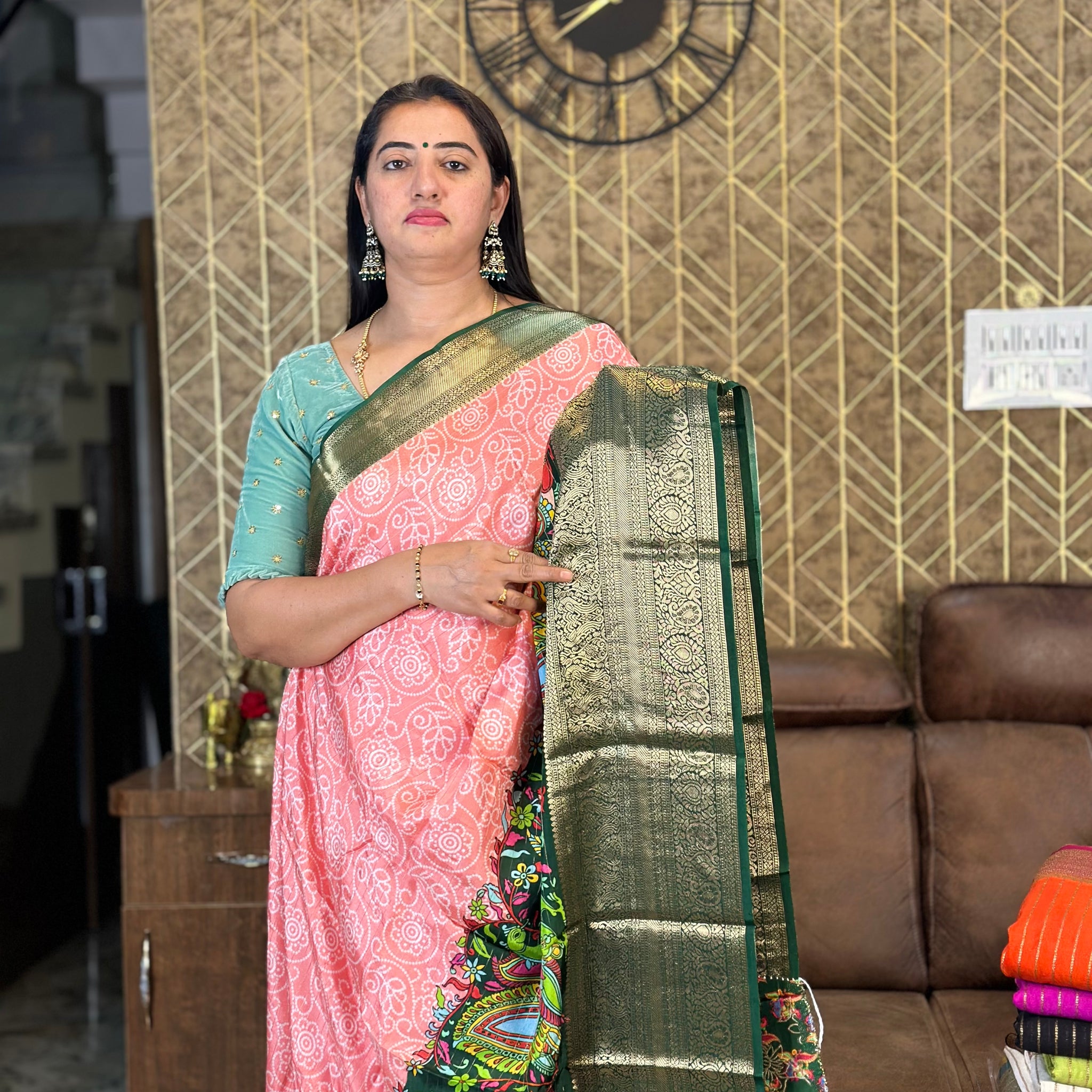 Kalamkari Bandini semi crepe.