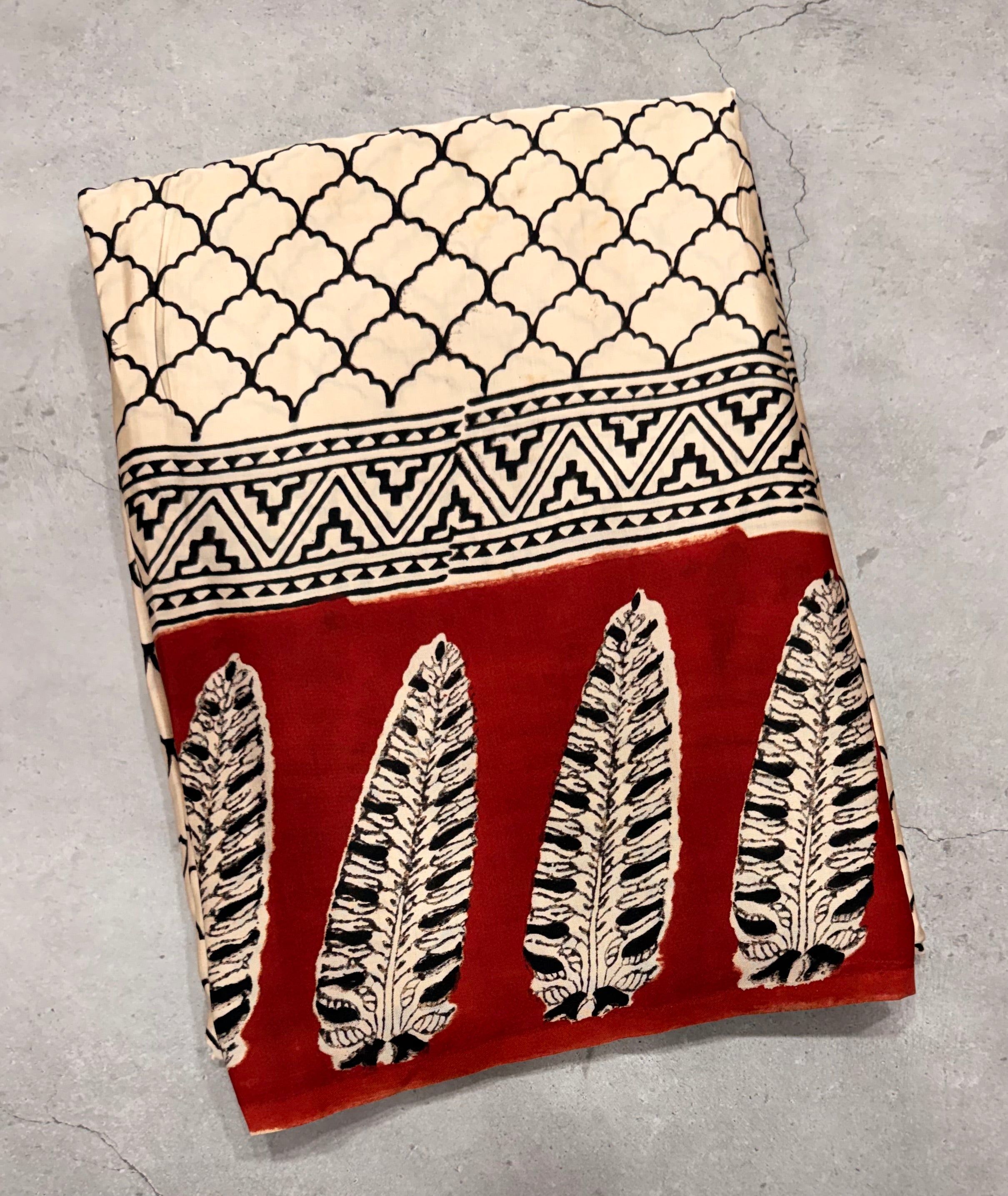 Cream  pure Ajrak dola sarees