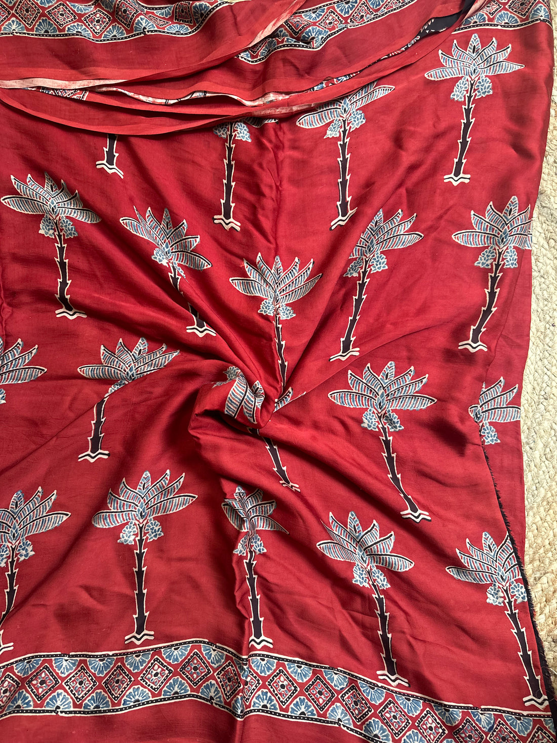 Red pure modal silk sarees.