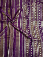 Purple stripes chinnon crepe 107 saree