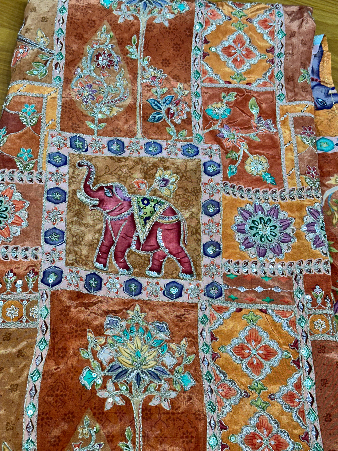 Rust orange pure crepe blouse material 1 mtr