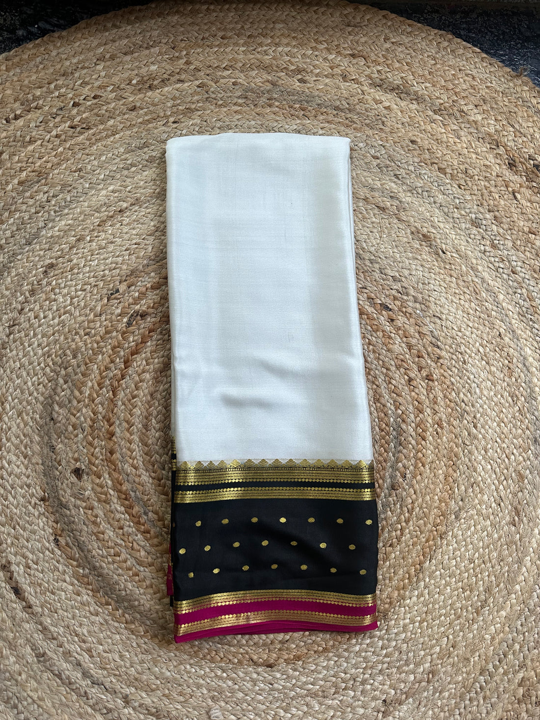 White and black pure Mysore Silk crepe 100 gsm