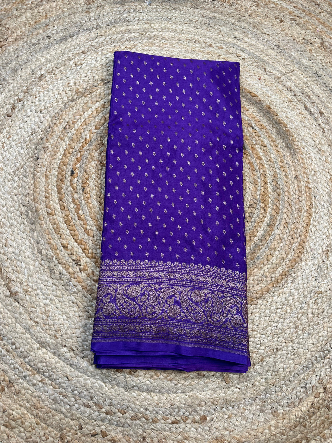 Purple crepe chiffon handloom silk sarees.