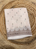 Cream pure Banarasi crepe saree