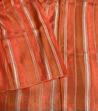 Peach stripes chinnon crepe 107 saree