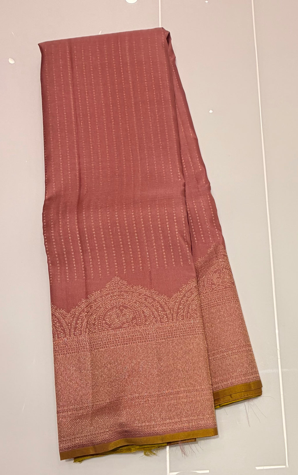 Pastel pink pure Kanjeevaram saree