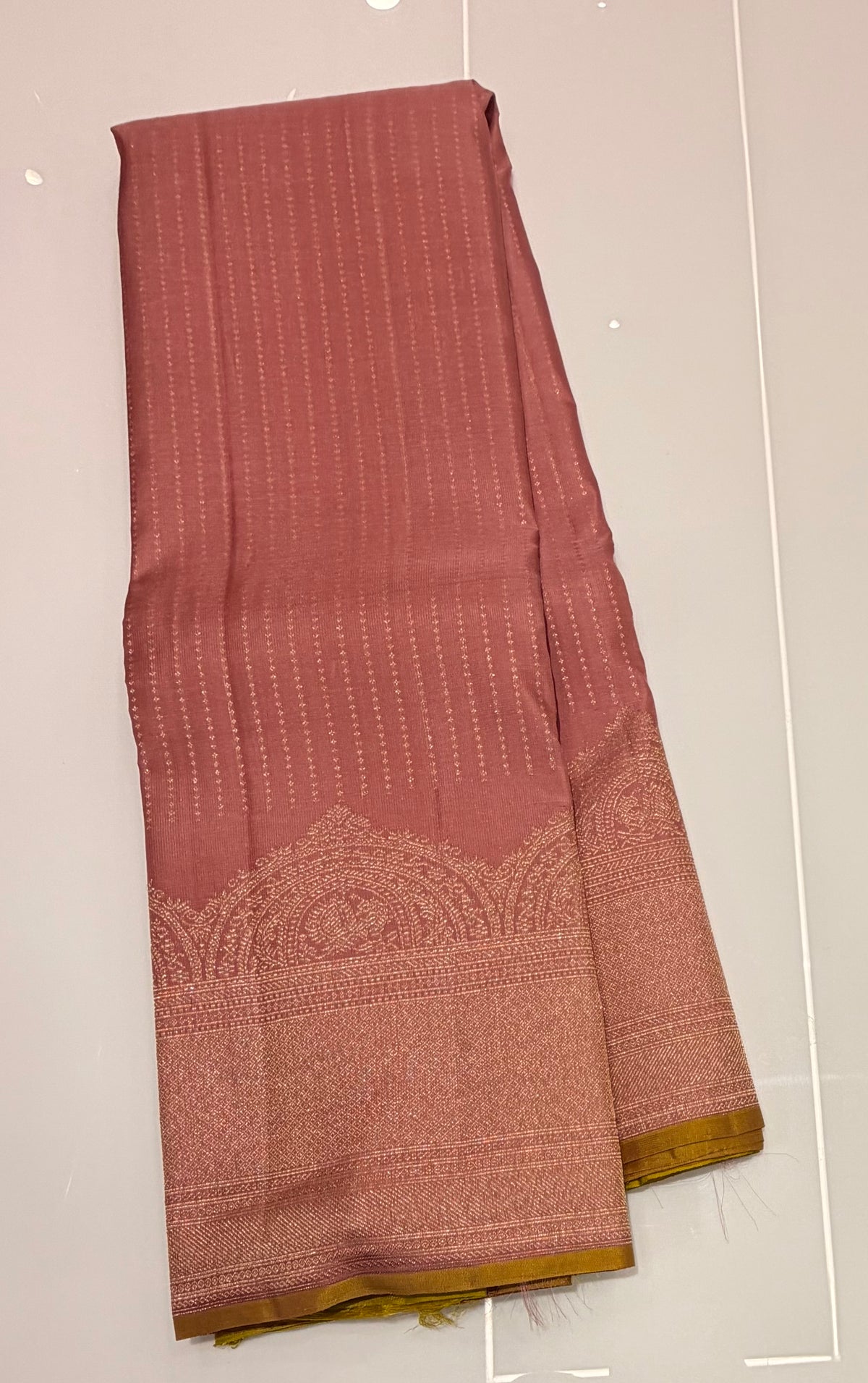 Pastel pink pure Kanjeevaram saree