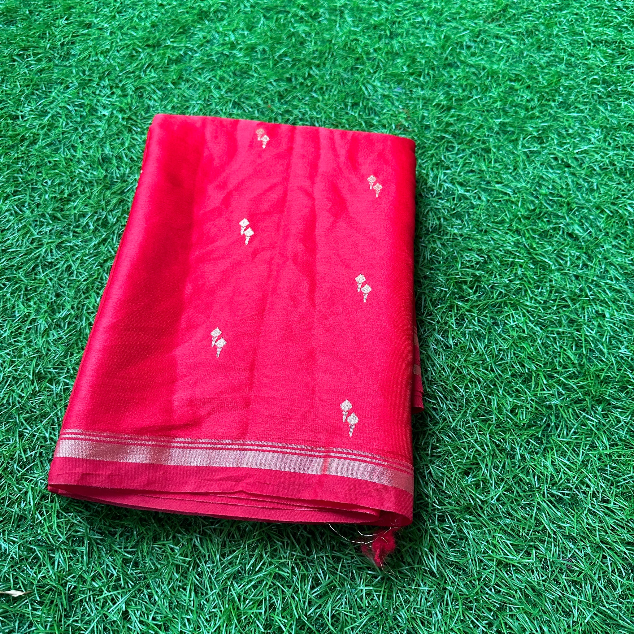 Red semi silk.