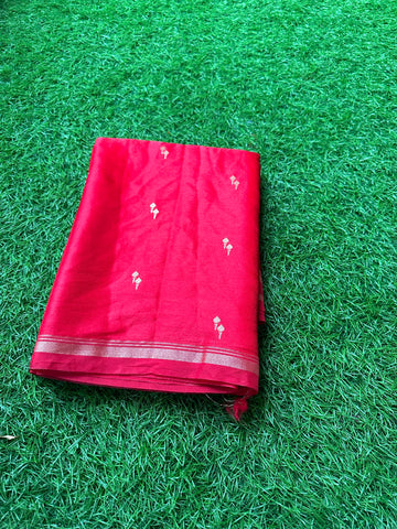 Red semi silk.