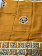 Mustard pure modal Ajrak sarees