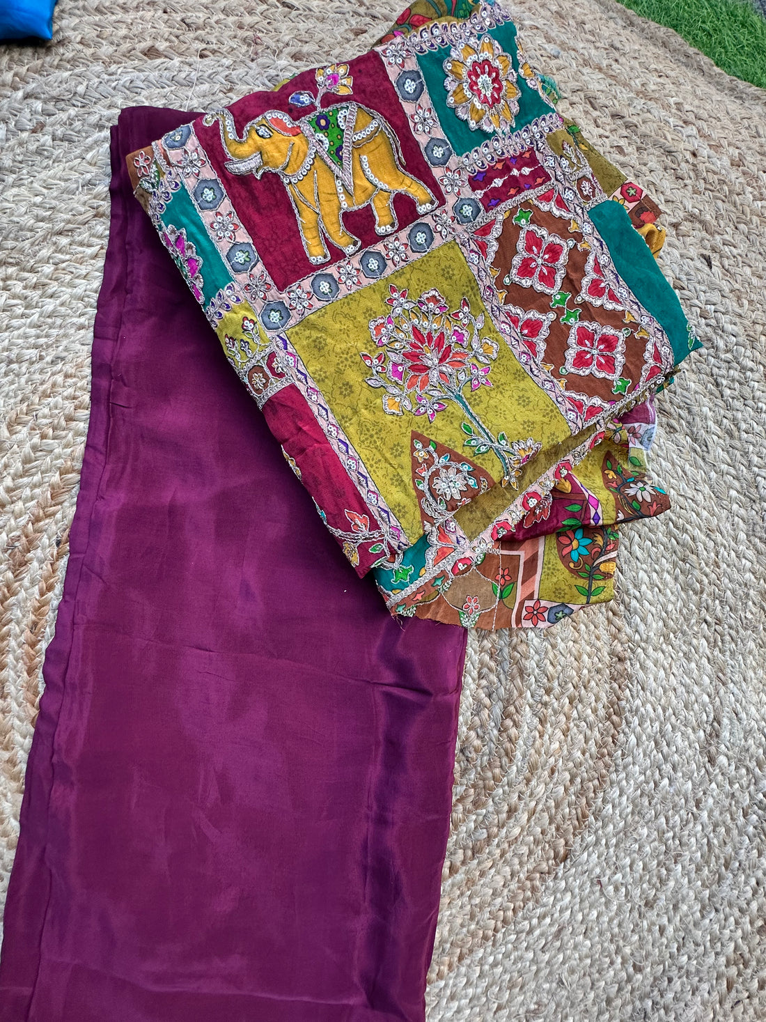 Maroon pure crepe sarees with brocade blouse