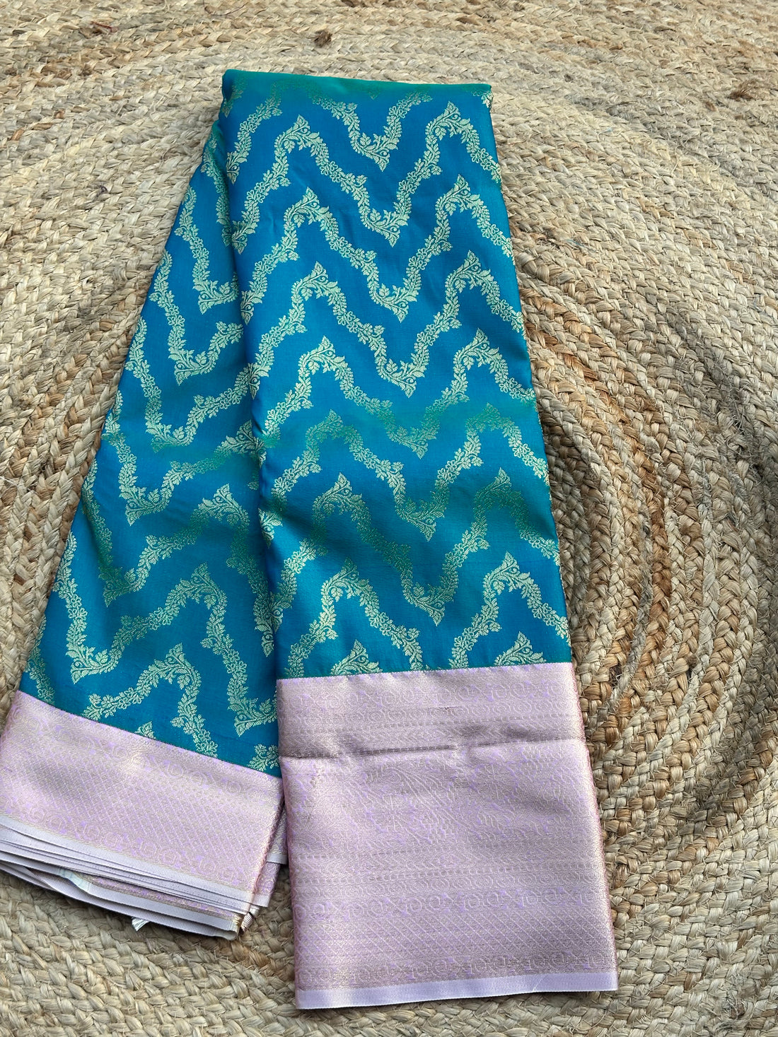 Blue and pink semi Kanchi