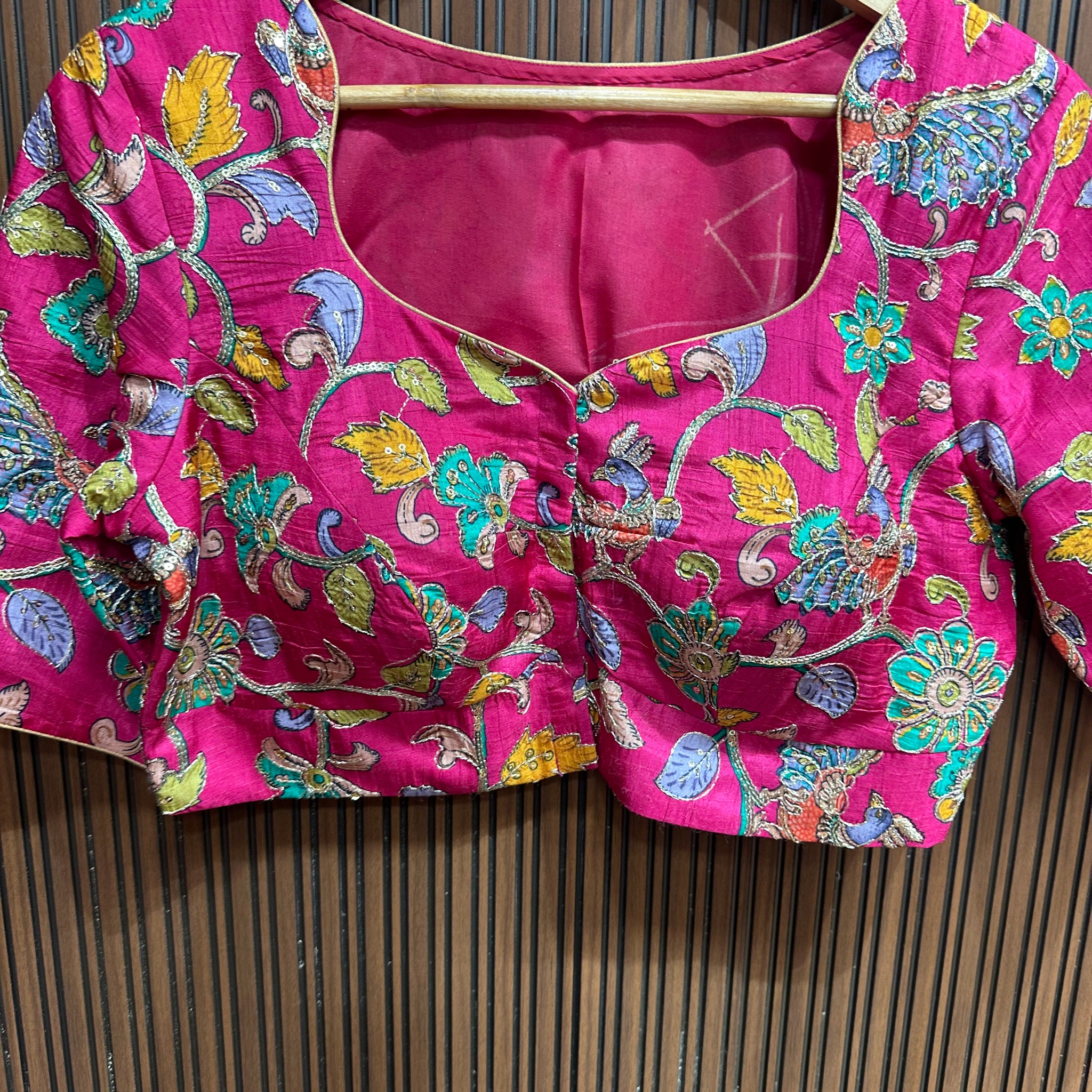 Rani Pink Kalamkari ready blouse