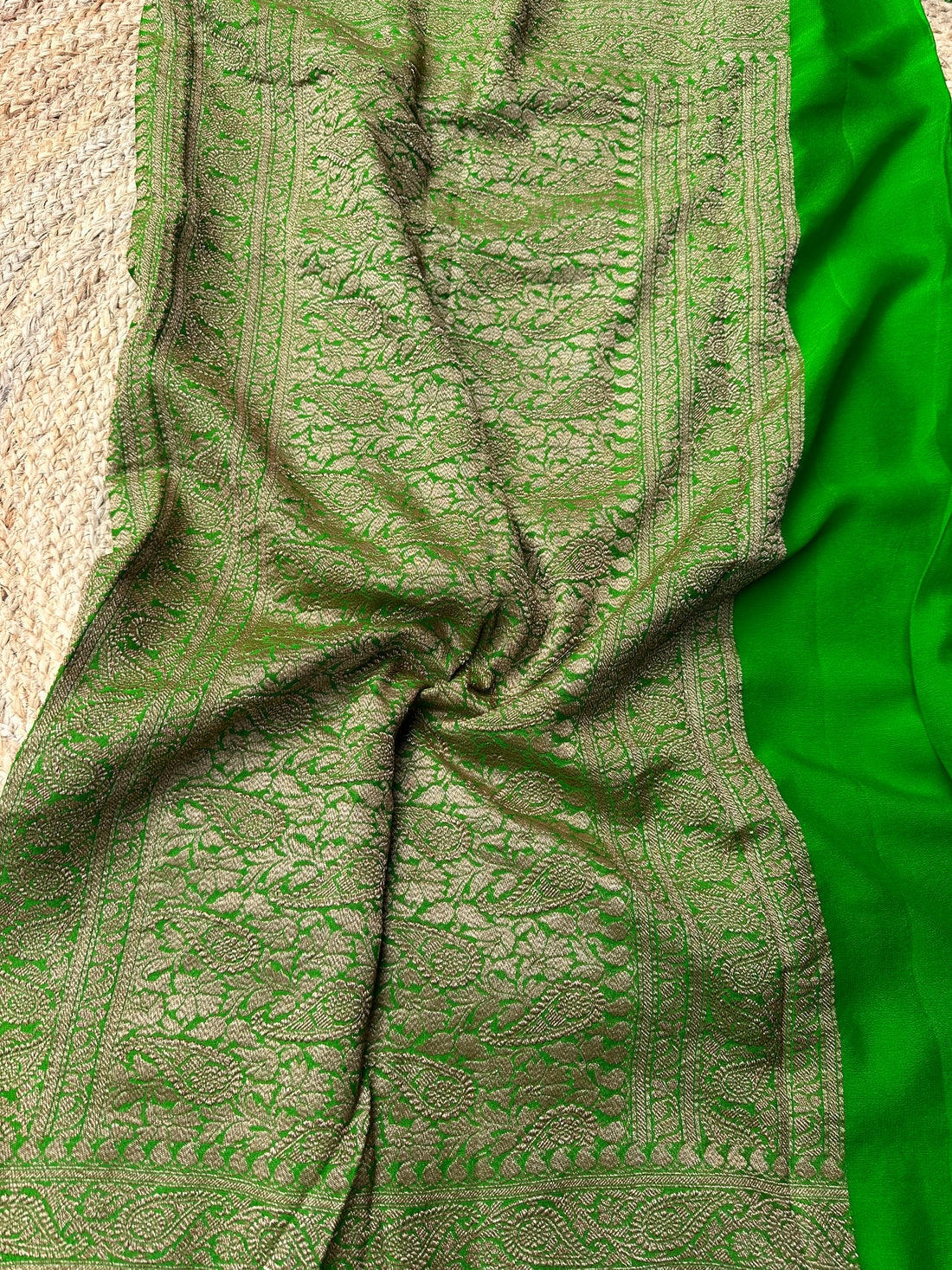 Pure khaddi Georgette green shades