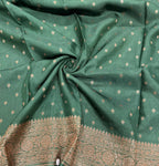 Bottle green butta Banarasi blouse -1m