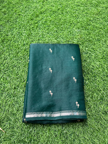 Dark green semi silk.