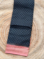 Pure crepe chiffon black and peach