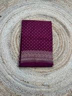 Maroon crepe chiffon with brocade blouse handloom silk.